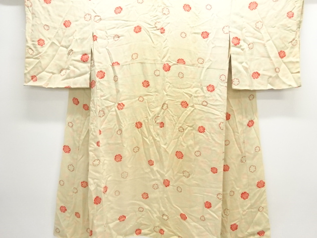 JAPANESE KIMONO / ANTIQUE JUBAN / SILK / KINSHA / SNOWFLAKE